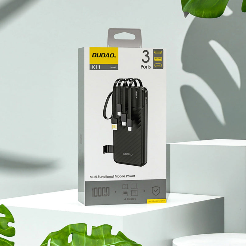 Baterie Externa Dudao K11, 10000mAh, 10W, 1 x Lightning - 1 x microUSB - 1 x USB-A - 1 x USB-C