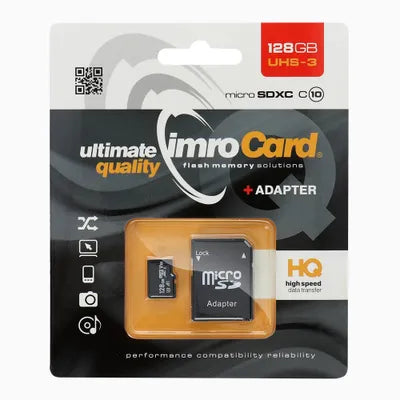 IMRO microSD memóriakártya 32GB / 64GB / 128GB 100MB/s 10-es osztály UHS 3 SD adapterrel
