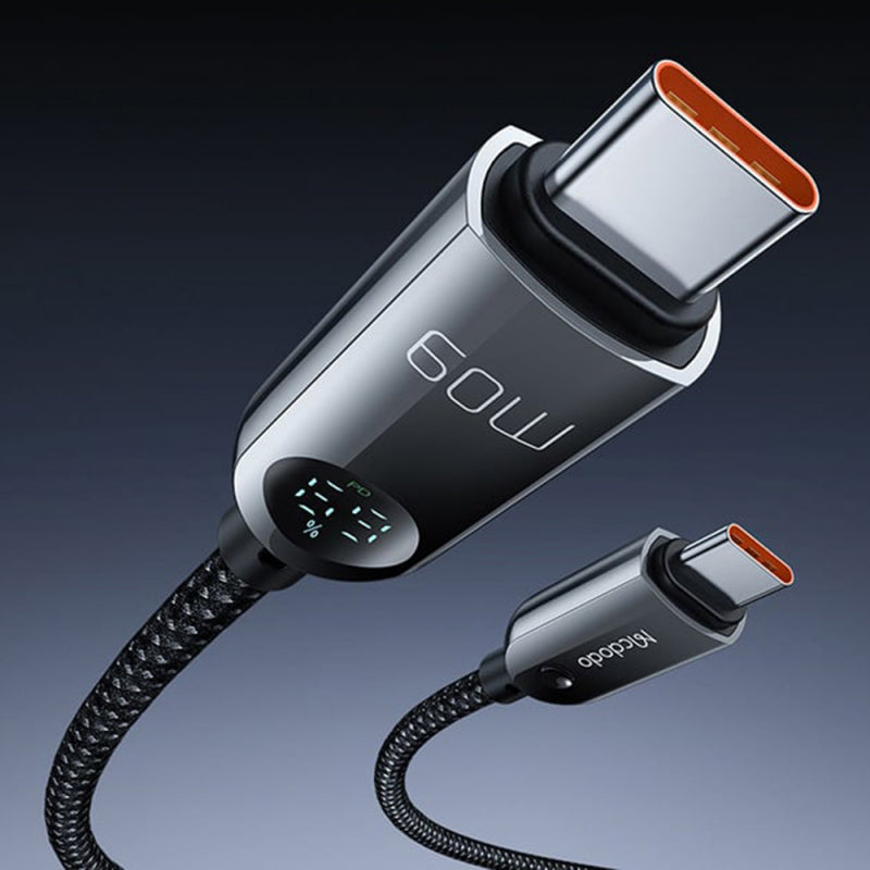 Cablu Date si Incarcare USB-C - USB-C McDodo CA-4780 Display, 60W, 1.2m - Negru - NotebookGsm
