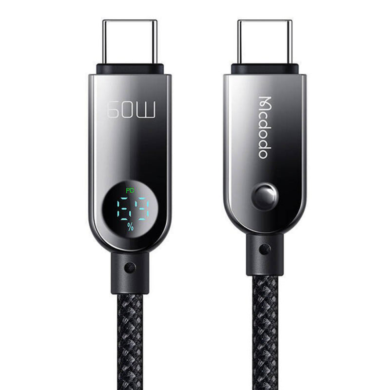 Cablu Date si Incarcare USB-C - USB-C McDodo CA-4780 Display, 60W, 1.2m - Negru - NotebookGsm