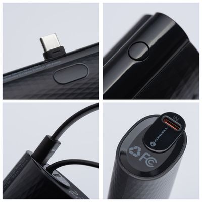 FORCELL F-ENERGY Power Plug F5K3 külső akkumulátor 5 000mAh C típusú PD 20W fekete