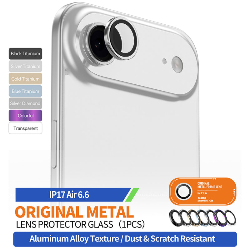 Folie de protectie Camera Spate Blueo Metal Frame pentru Apple iPhone 17 Air, Sticla Securizata