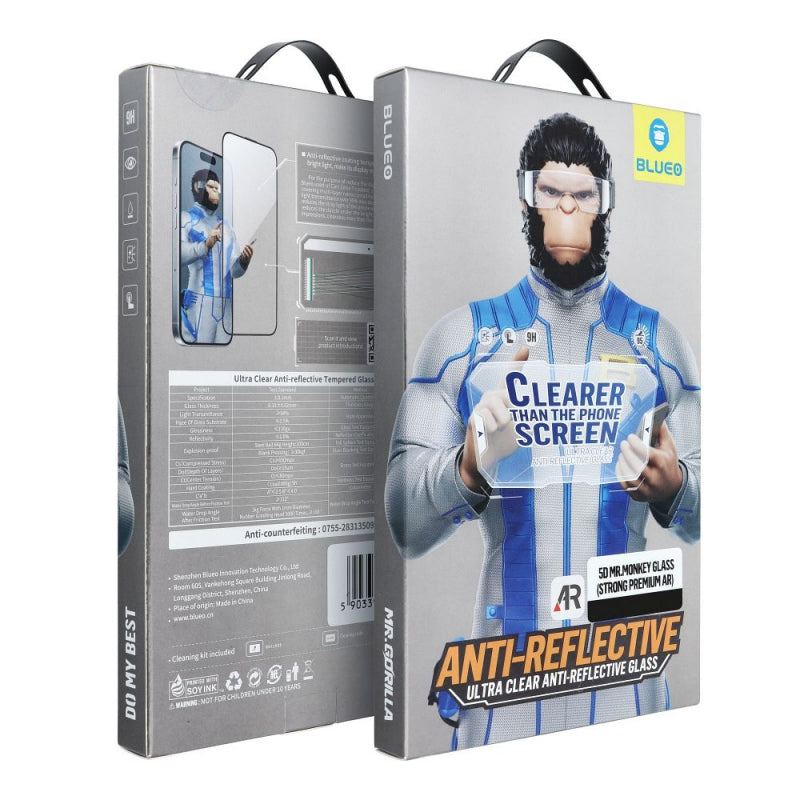 Folie de protectie Ecran Mr. Monkey Glass pentru Apple iPhone 16 Pro, Sticla Securizata, Full Glue, 5D - Neagra - NotebookGsm