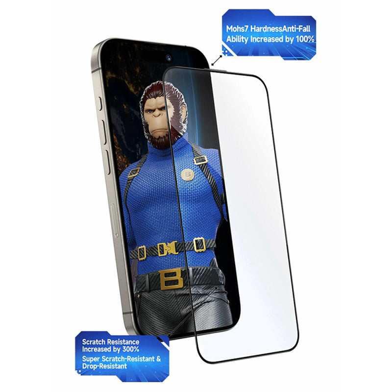 Folie de protectie Ecran Blueo Crystal Anti-Scratch Applicator pentru Apple iPhone 17 Air, Sticla Securizata, Full Glu