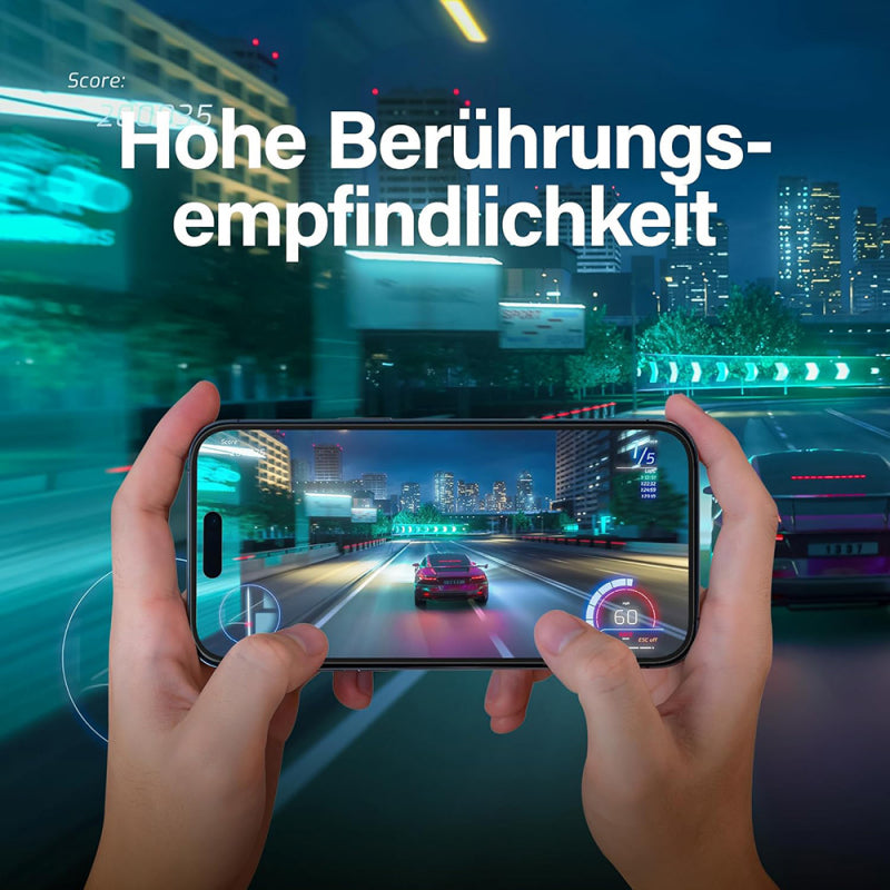 Folie de protectie Ecran Matte PanzerGlass Ultra-Wide Fit Gaming pentru Apple iPhone 16 Pro Max, Sticla Securizata, Full Glu - Neagra - NotebookGsm