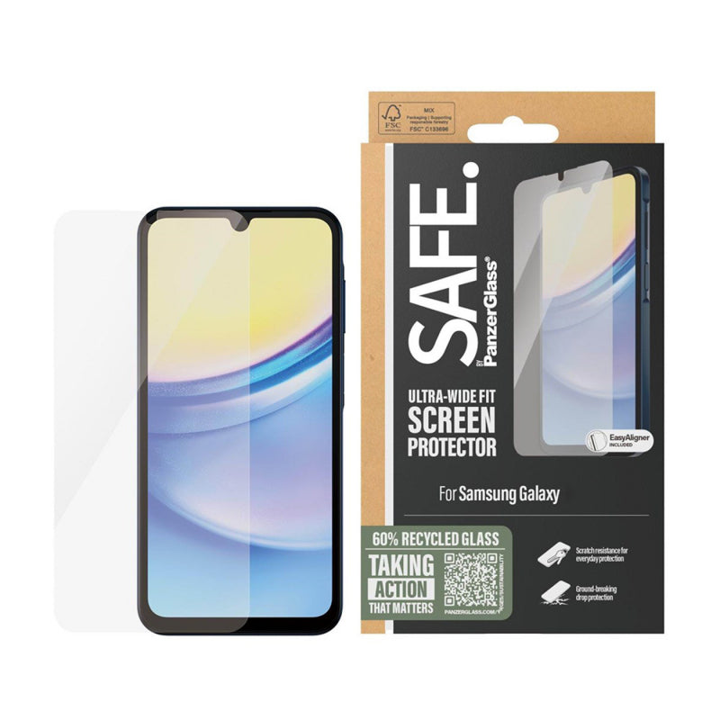 Folie de protectie Ecran PanzerGlass Safe. Ultra-Wide Fit pentru Samsung Galaxy A16 5G A166 / A16 4G A165, Sticla Securizata, Fu - Transparenta - NotebookGsm