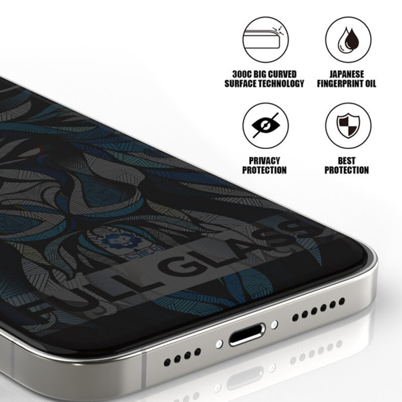 Folie de protectie Ecran Privacy Lito D+ Max 300C pentru Apple iPhone 17 Air, Sticla Securizata, Full Glu