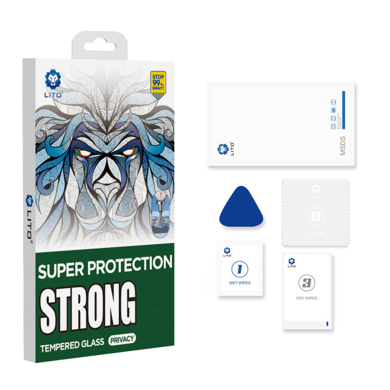 Folie de protectie Ecran Privacy Lito D+ Max Strong pentru Apple iPhone 17 Air, Sticla Securizata, Full Glue