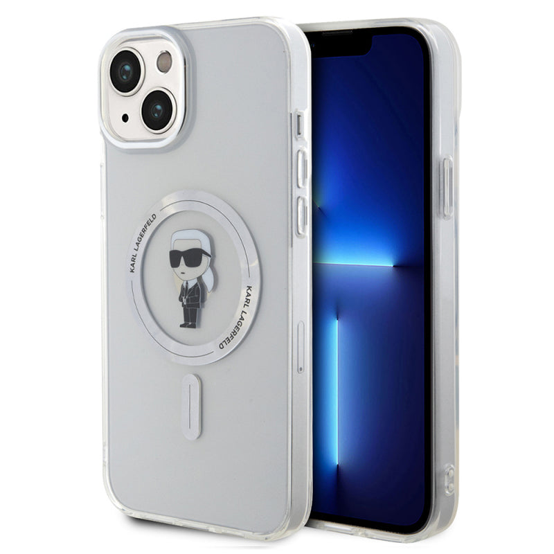 Husa MagSafe pentru Apple iPhone 15 Plus, Karl Lagerfeld, IML Ikonik Karl