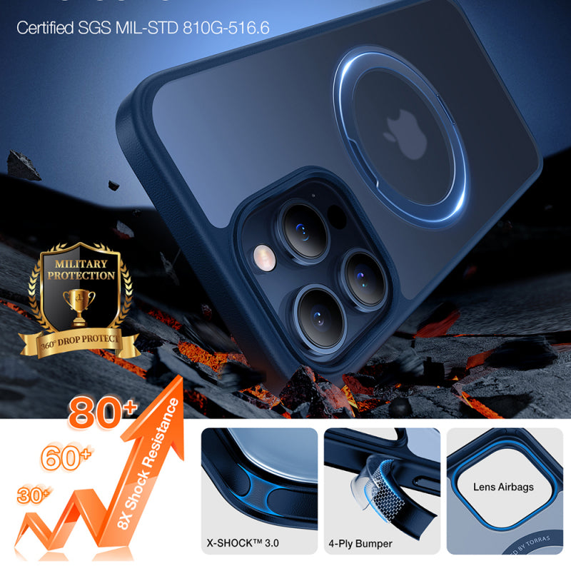 Husa MagSafe pentru Apple iPhone 15 Pro, Torras, Ostand Pro