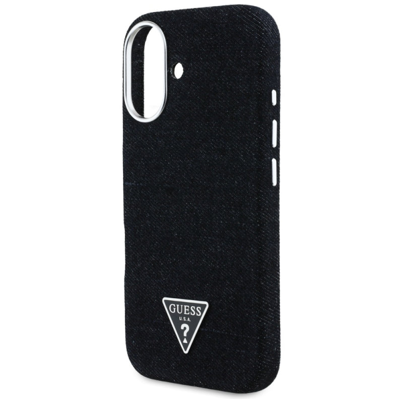 Husa MagSafe pentru Apple iPhone 16, Guess, Denim Triangle Logo