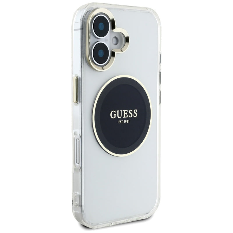Husa MagSafe pentru Apple iPhone 16, Guess, IML Metal Colored Circl