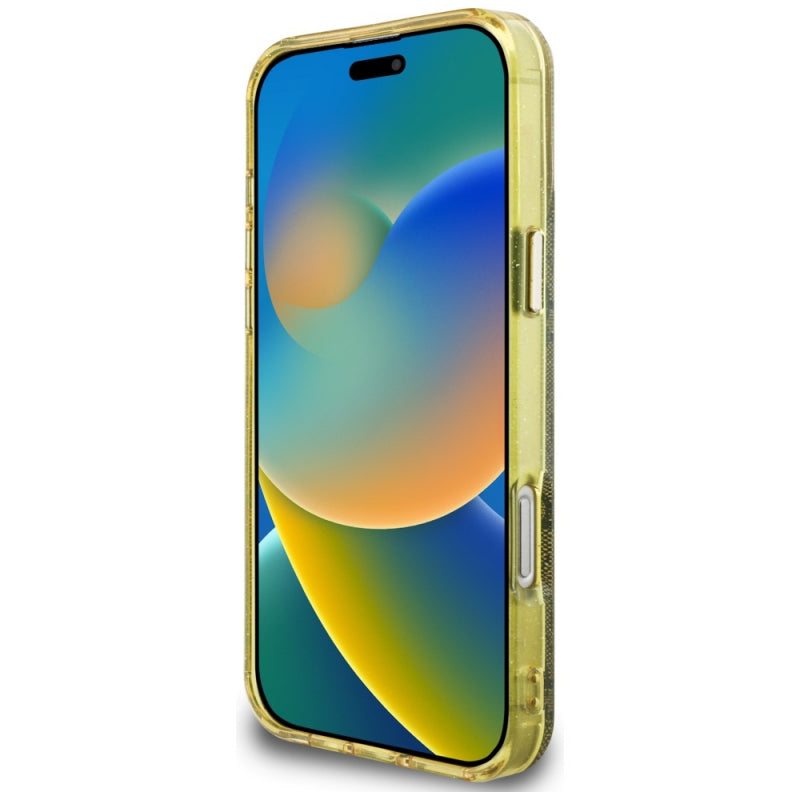 Husa MagSafe pentru Apple iPhone 16 Pro, Guess, IML Glitter 4G Circle Triangle