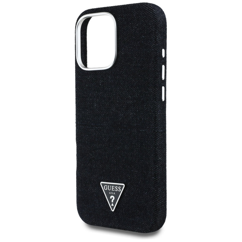 Husa MagSafe pentru Apple iPhone 16 Pro Max, Guess, Denim Triangle Logo