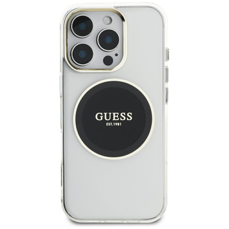 Husa MagSafe pentru Apple iPhone 16 Pro Max, Guess, IML Metal Colored Circl