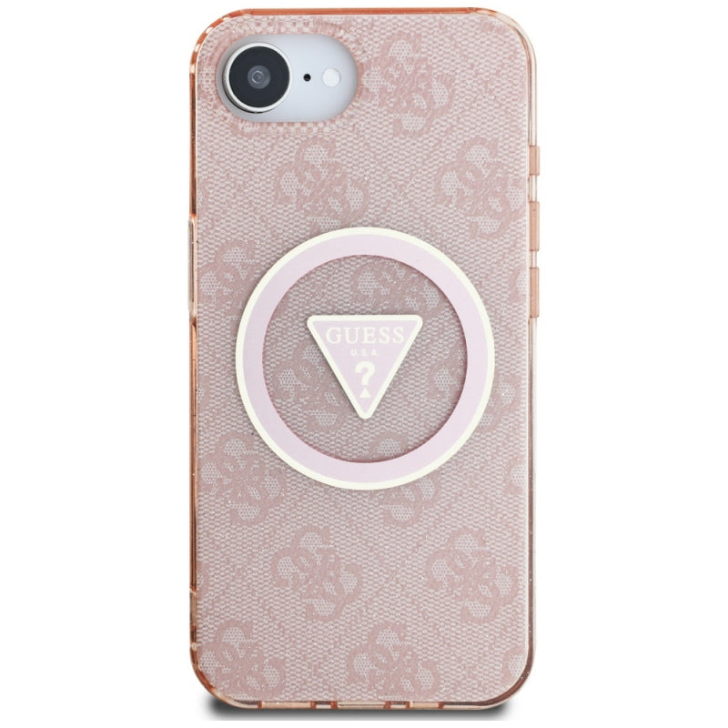 Husa MagSafe pentru Apple iPhone 16e, Guess, IML Glitter 4G Circle Triangle