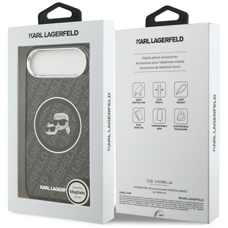 Husa MagSafe pentru Apple iPhone 17 Air, Karl Lagerfeld, IML Glitter Karl & Choupette`s Heads