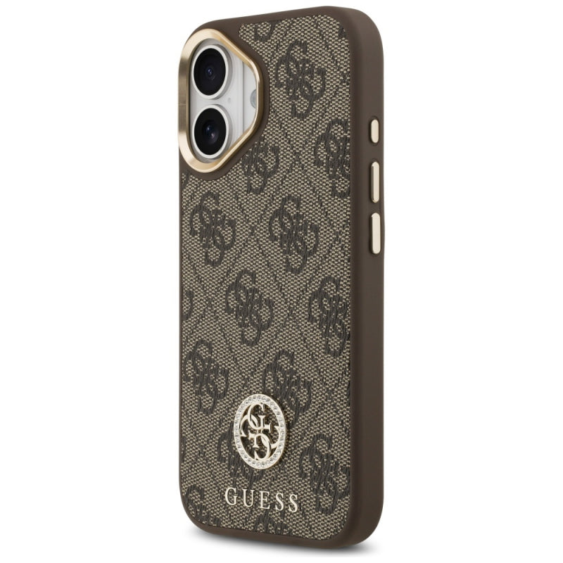 Husa MagSafe pentru Apple iPhone 17, Guess, 4G Strass Log
