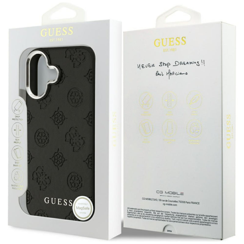 Husa MagSafe pentru Apple iPhone 17, Guess, Peony Hot Stamp Script