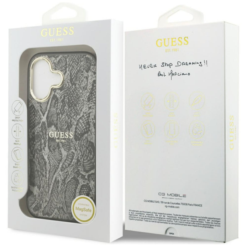 Husa MagSafe pentru Apple iPhone 17, Guess, Python Pattern