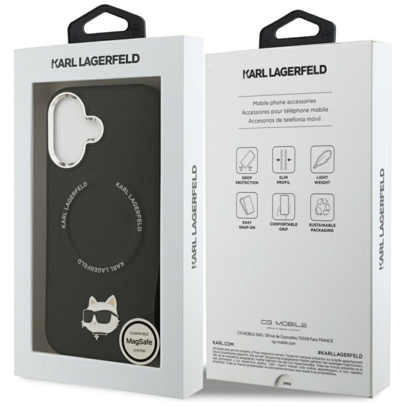 Husa MagSafe pentru Apple iPhone 17, Karl Lagerfeld, Choupette Pin - Neagra - NotebookGsm