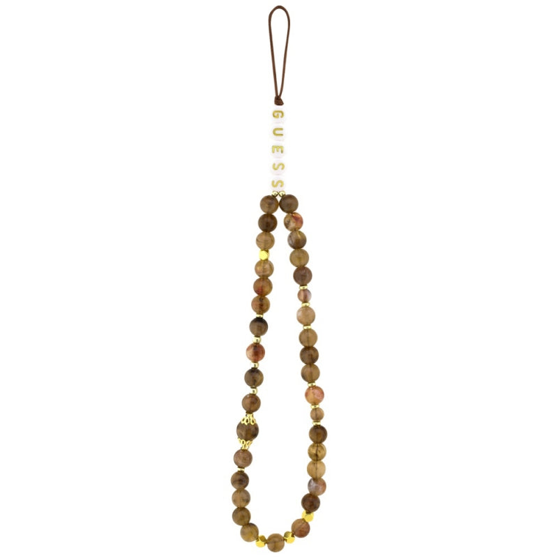 Husa MagSafe pentru Apple iPhone 17 Pro, Guess, 4G Triangle Logo with Pearl Strap