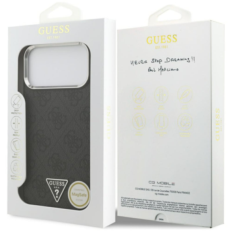 Husa MagSafe pentru Apple iPhone 17 Pro Max, Guess, 4G Triangle Logo