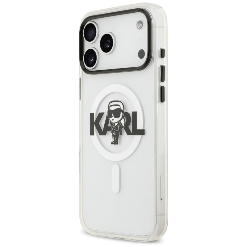 Husa MagSafe pentru Apple iPhone 17 Pro Max, Karl Lagerfeld, IML Sketch Logo Karl