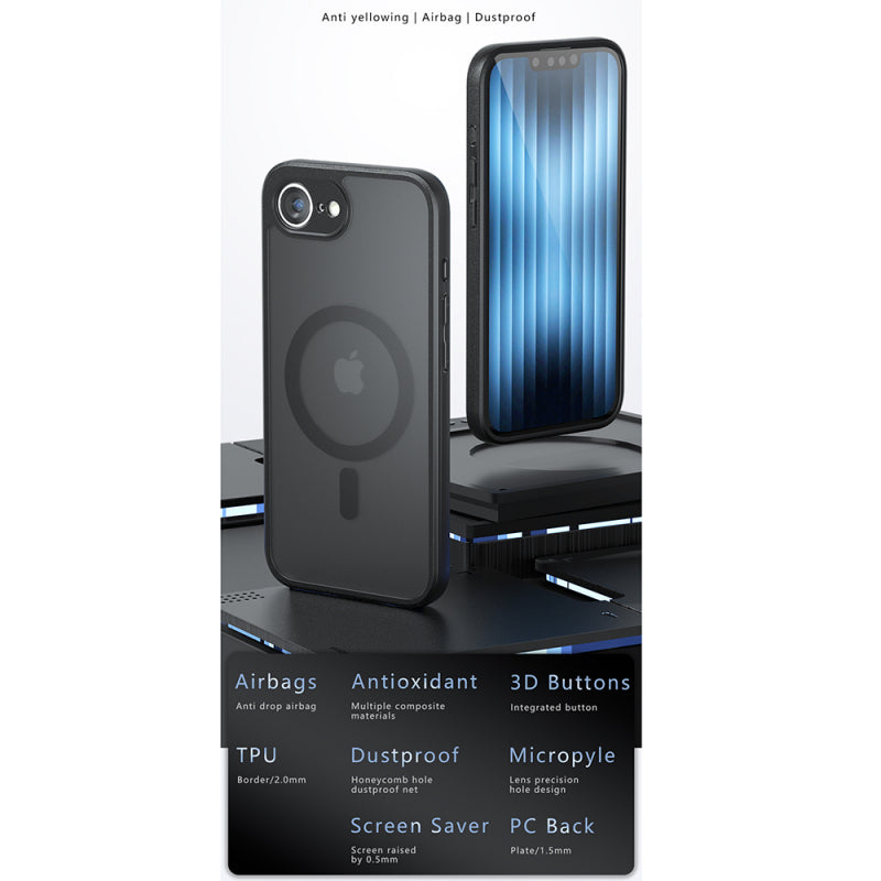 Husa MagSafe pentru Honor 400, Techsuit, PureFrost - Neagra - NotebookGsm