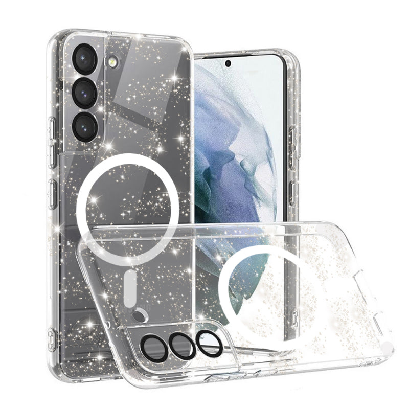 Husa MagSafe pentru Samsung Galaxy S22 5G S901, Techsuit, SparkleSki - Transparenta - NotebookGsm