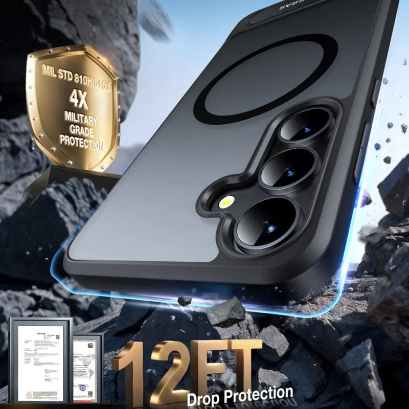 Husa MagSafe pentru Samsung Galaxy S25 S931, Torras, Pstand - Neagra - NotebookGsm