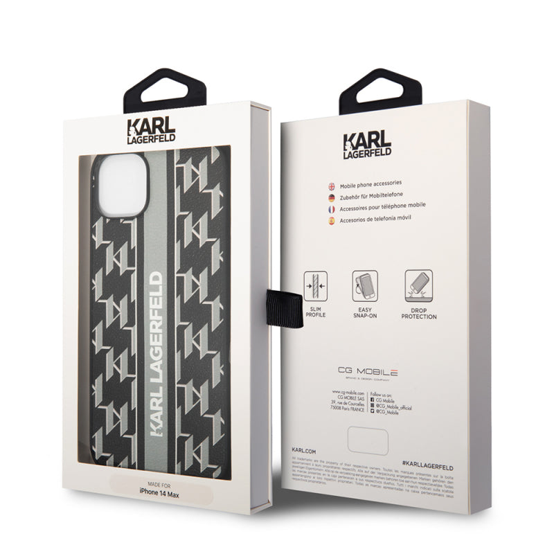 Husa pentru Apple iPhone 14 Plus, Karl Lagerfeld, Monogram Stripe