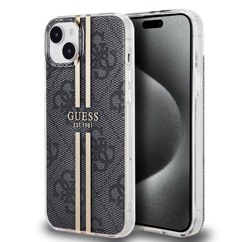 Husa pentru Apple iPhone 15 Plus, Guess, IML 4G Gold Strip