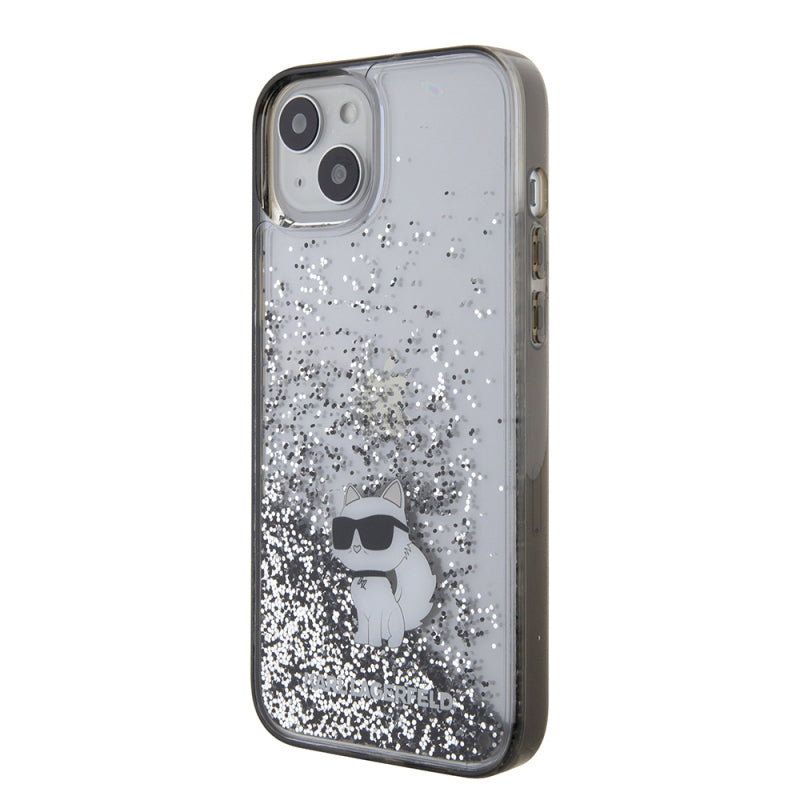 Husa pentru Apple iPhone 15 Plus, Karl Lagerfeld, Liquid Glitter Chou - Transparenta - NotebookGsm