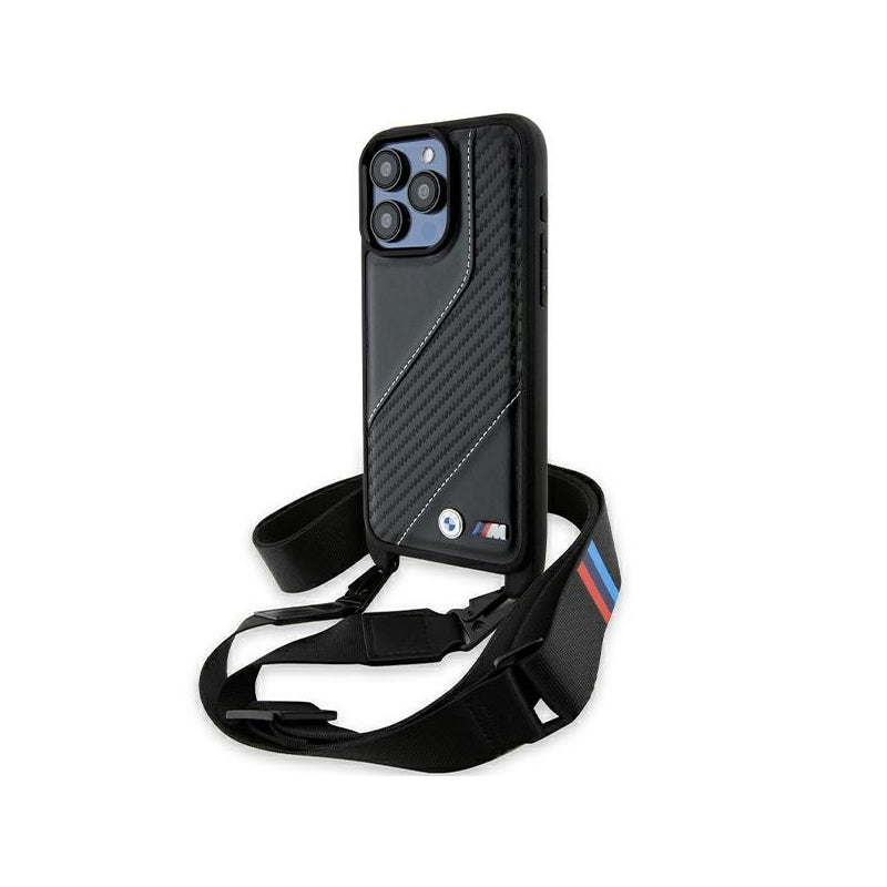 Husa pentru Apple iPhone 15 Pro, BMW, M Edition Carbon Stripe & Strap - Neagra - NotebookGsm