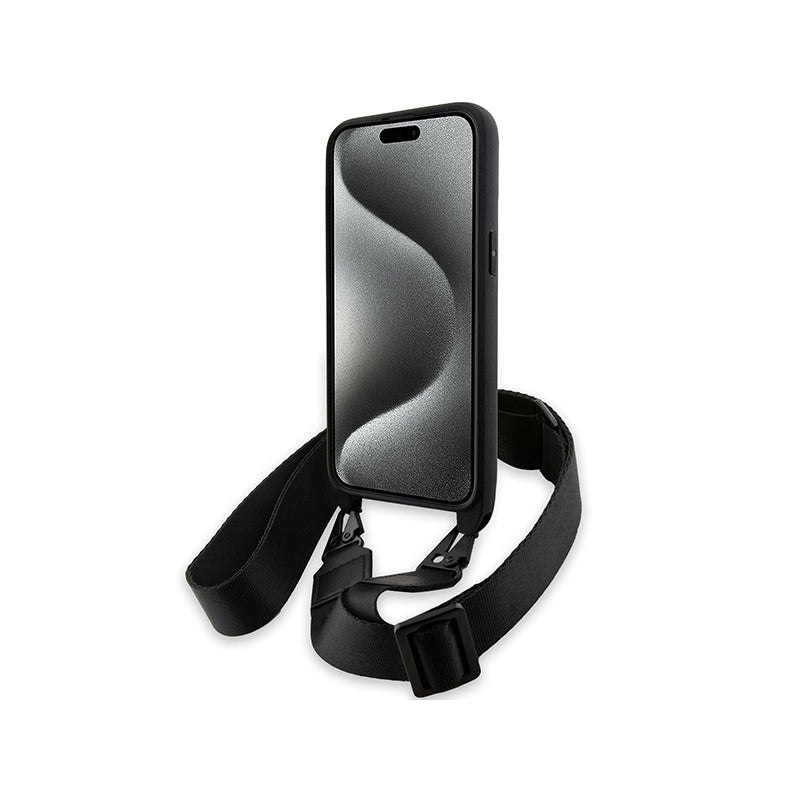 Husa pentru Apple iPhone 15 Pro, BMW, M Edition Carbon Stripe & Strap - Neagra - NotebookGsm