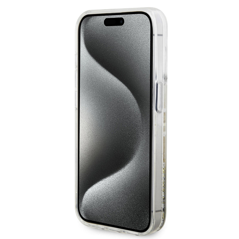 Husa pentru Apple iPhone 15 Pro, Guess, Liquid Glitter Gold Stri