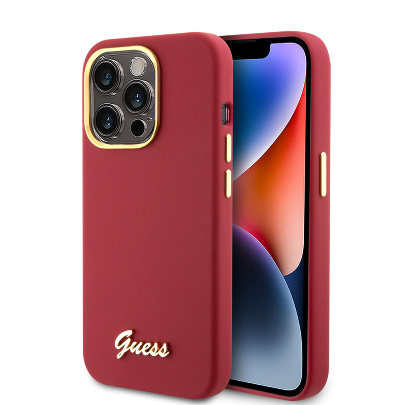Husa pentru Apple iPhone 15 Pro, Guess, Script Metal Logo & Fram