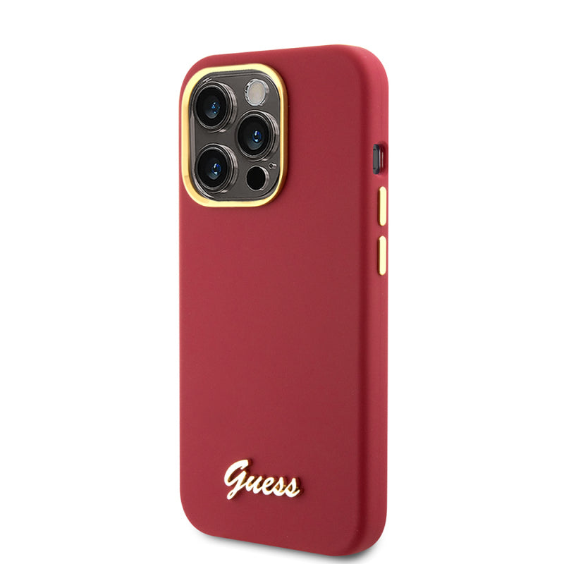 Husa pentru Apple iPhone 15 Pro, Guess, Script Metal Logo & Fram