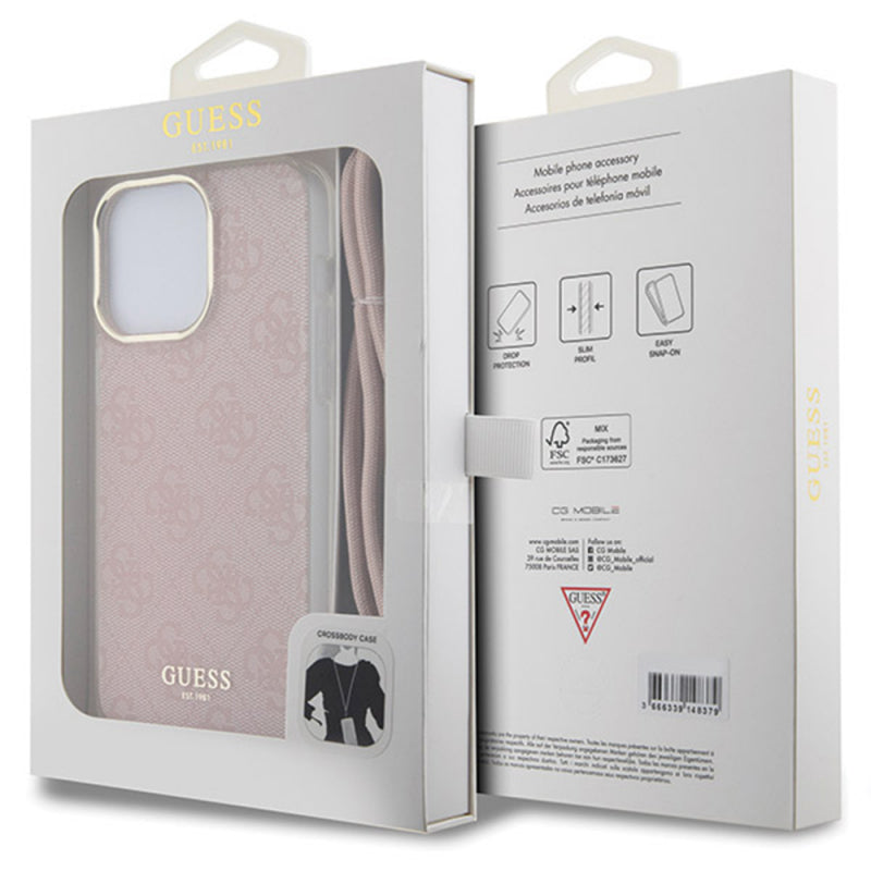 Husa pentru Apple iPhone 15 Pro Max, Guess, Crossbody Cord 4G Print