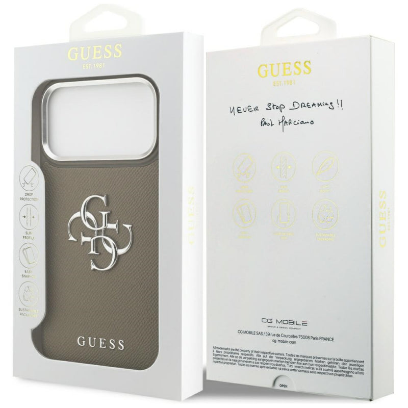 Husa pentru Apple iPhone 17 Pro Max, Guess, 4G Grained Big And Classic L
