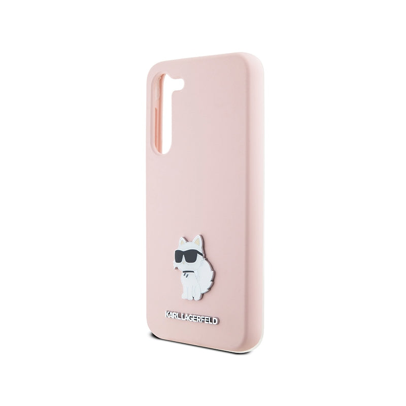 Husa pentru Samsung Galaxy S23+ S916, Karl Lagerfeld, Silicone Choupette Metal - Roz - NotebookGsm