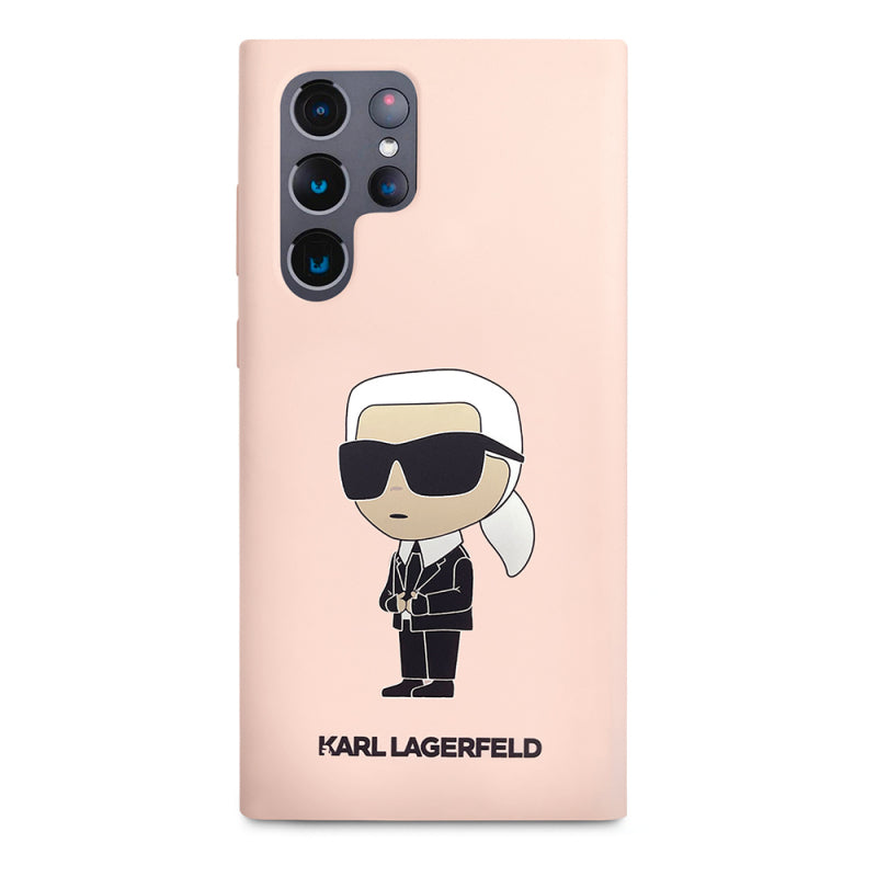 Husa pentru Samsung Galaxy S23 Ultra S918, Karl Lagerfeld, Silicone Ikonik Karl - Roz - NotebookGsm