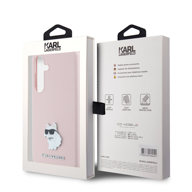 Husa pentru Samsung Galaxy S24+ S926, Karl Lagerfeld, Silicone Choupette Metal