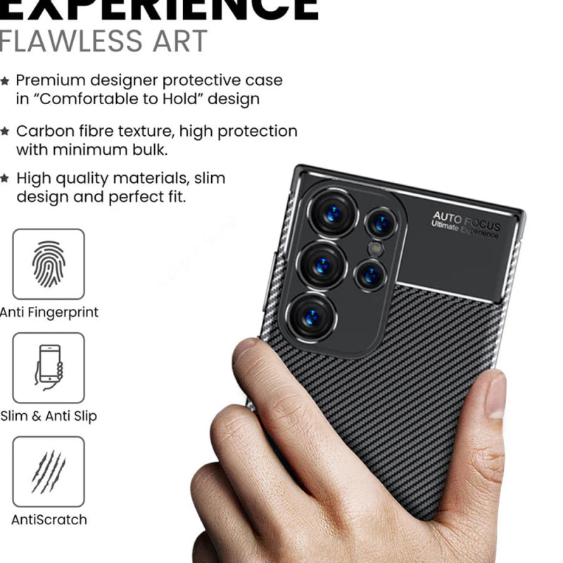 Husa pentru Samsung Galaxy S24 Ultra S928, Techsuit, CarbonFiber, Neagra - Default Title - NotebookGsm