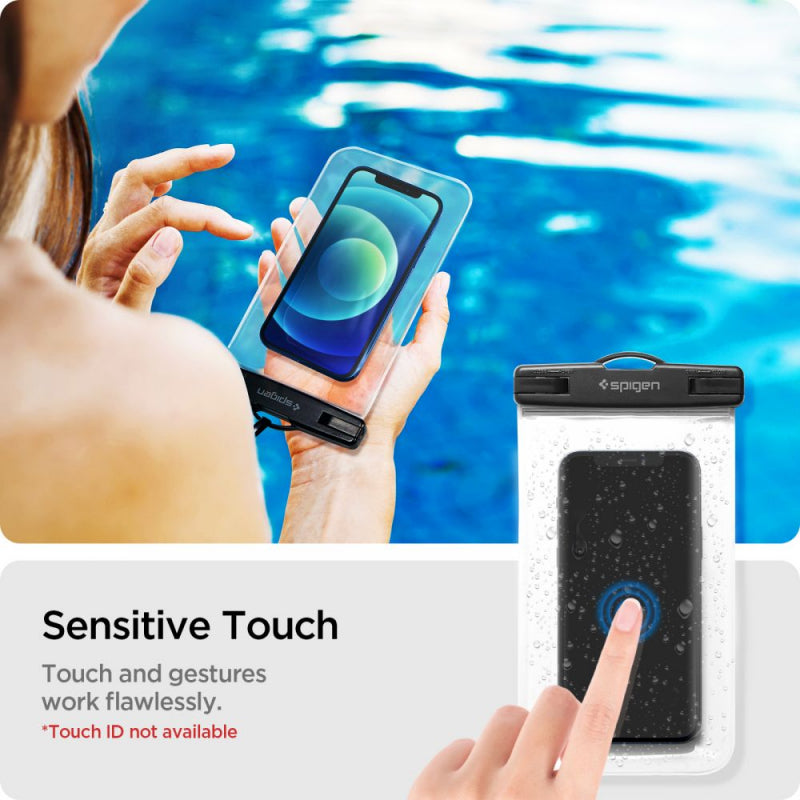 Husa Universala Waterproof pentru Telefon max. 3.5inch - 7inch, Spigen, A601, Set 2 buati - Transparenta - NotebookGsm