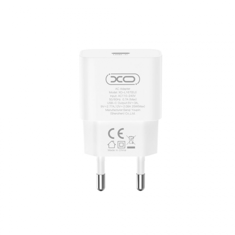 Incarcator Retea XO Design L167, 25W, 3A, 1 x USB-C
