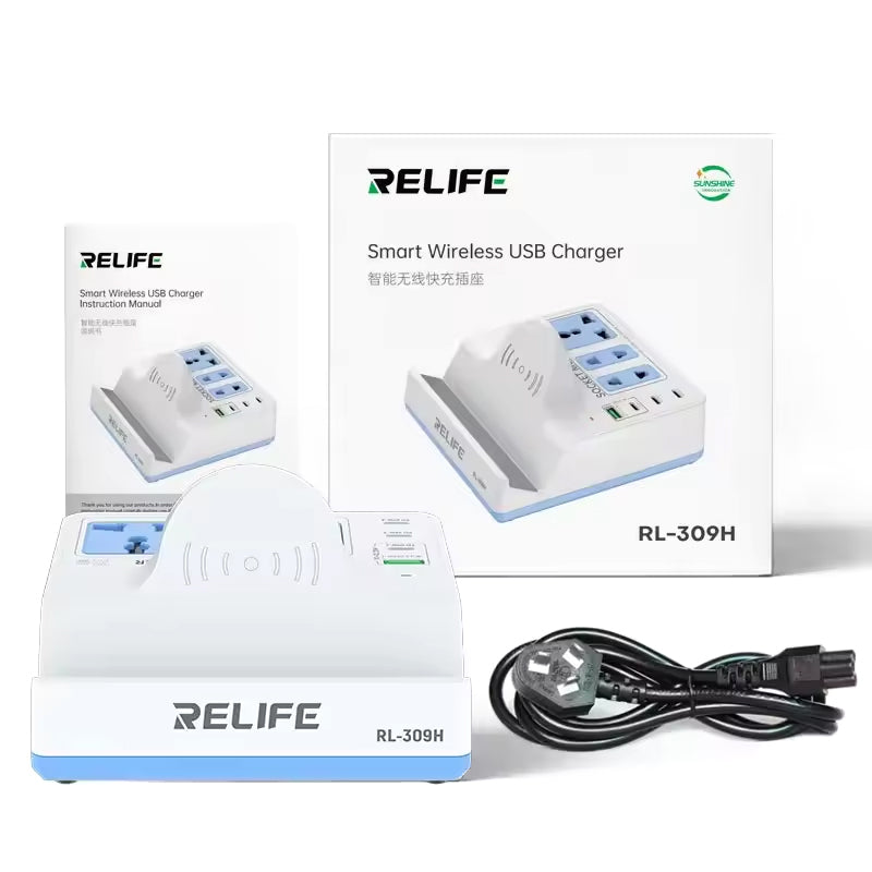 Incarcator Statie Relife RL-309H QI, 72W, 1 x USB-A - 3 x USB-C