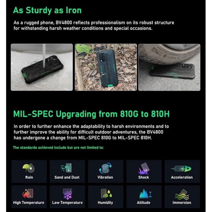 Blackview BV4800, 4G, IPS 6.56", 3GB(+3GB virtual) RAM, 64GB ROM, Android 13Go, Helio A22, NFC, IP68, 5180mAh, Dual SIM