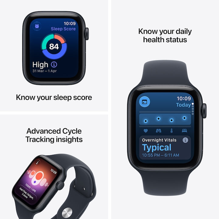 Apple Watch SE 3, GPS, Carcasa Starlight Aluminium 44mm, Sand Sport Band